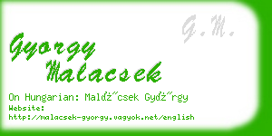 gyorgy malacsek business card